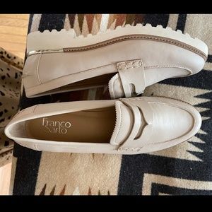 Franco Sarto Beige Cedra Leather Loafer Size 9M